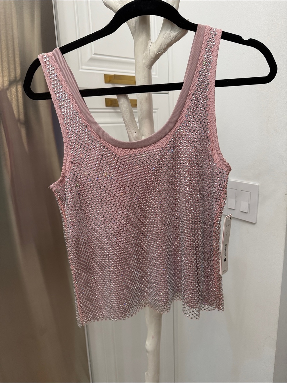 Shimmery pink stoned top